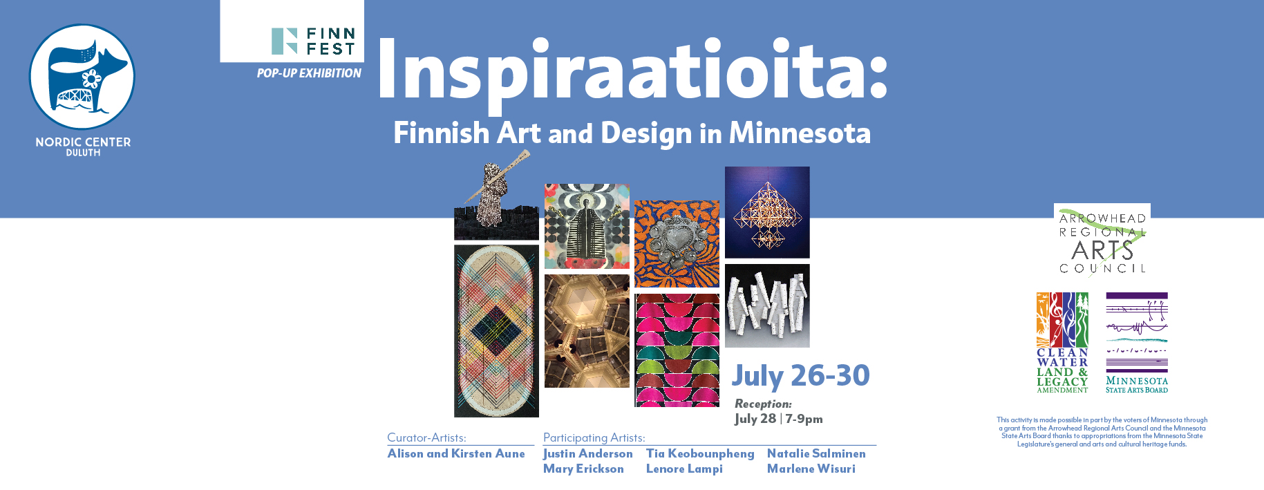 Nordic Center Pop Up Exhibition Inspiraatioita: Finnish Art and Design in Minnesota as part of FinnFest